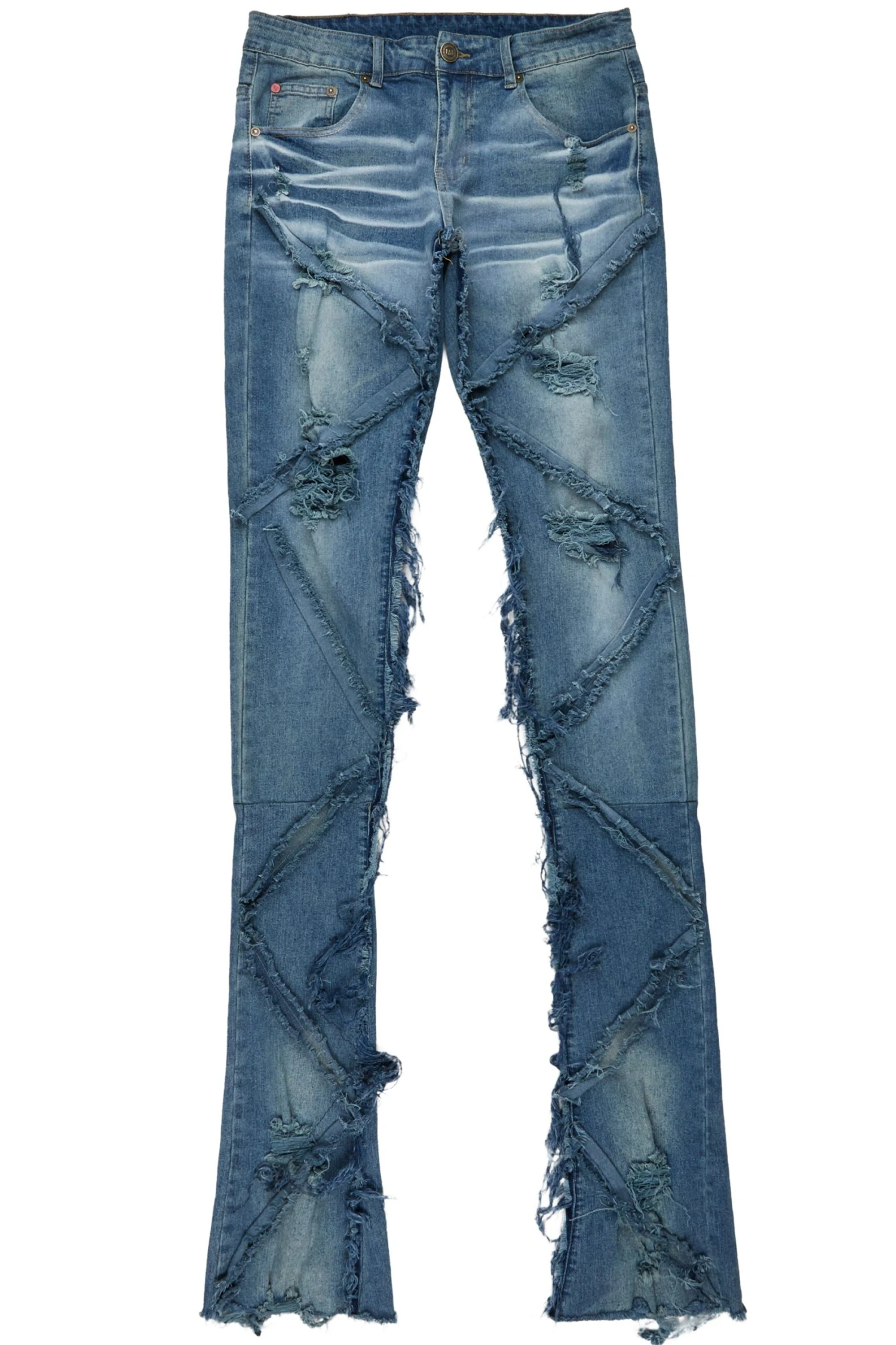 Eben Vintage Blue Super Stacked Flare Jean 2 Eben Vintage Blue Super Stacked Flare Jean - Image 2
