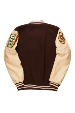Eisen Beige/Brown Varsity Jacket -The Fresh Brand Shop EisenBeige BrownVarsityJacket4 scaled