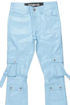 Errol Baby Blue Faux Leather Stacked Cargo Jean 15 Errol Baby Blue Faux Leather Stacked Cargo Jean -The Fresh Brand Shop ErrolBabyBlueFauxLeatherStackedCargoJean2