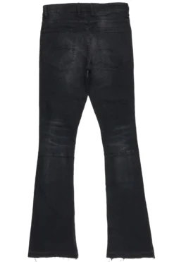 Haaken Black Stacked Flare Jean -The Fresh Brand Shop Haaken Black Stacked Flare Jean3 scaled