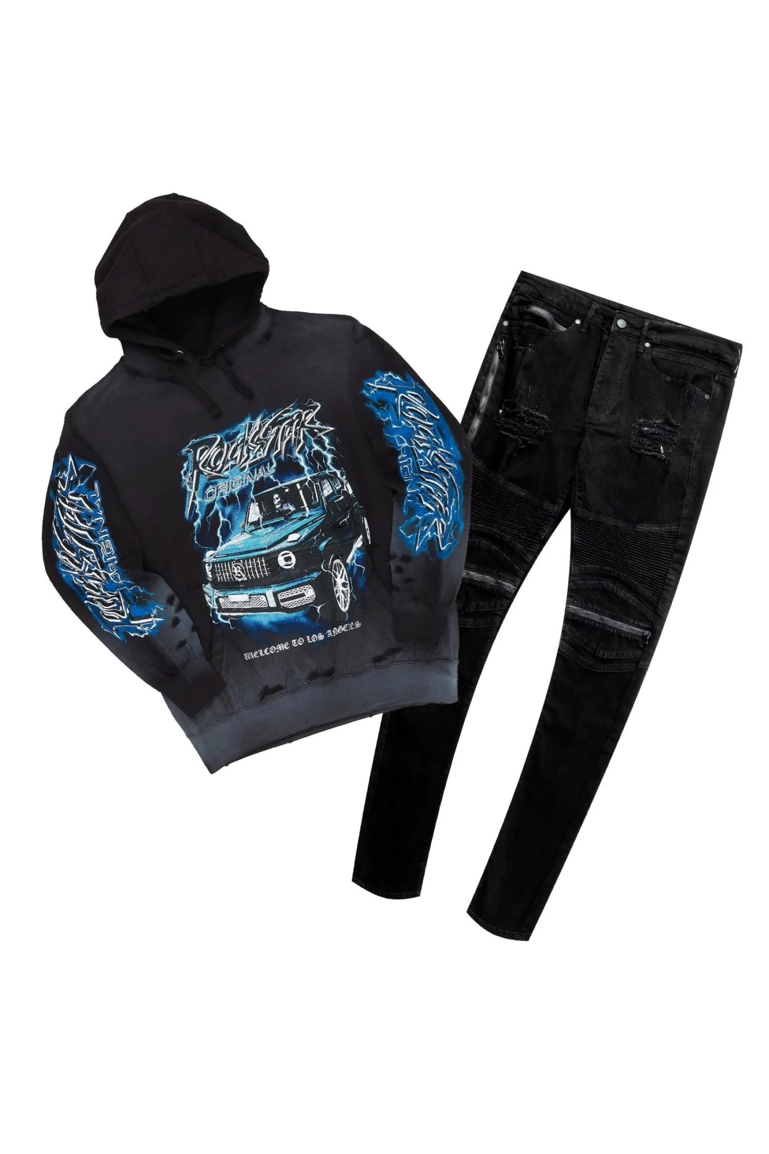 Hai Black Hoodie & BK Biker Jean Bundle 1 Hai Black Hoodie & BK Biker Jean Bundle