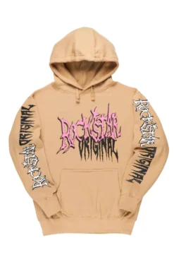 Hawkey Beige Graphic Hoodie