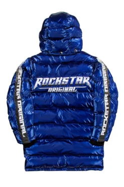 HAYES MID-LENGTH PUFFER JACKET- METALLIC BLUE -The Fresh Brand Shop HayesBlue4 scaled