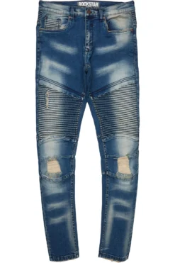 Isah Blue Biker Slim Fit Jean