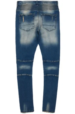 Isah Blue Biker Slim Fit Jean -The Fresh Brand Shop Isah Light Blue Slim Fit Jean3 scaled