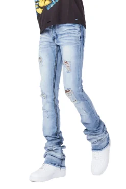 Josiah Blue Wash Super Stacked Flare Jean -The Fresh Brand Shop JosiahBlueWashSuperStackedFlareJean3 scaled