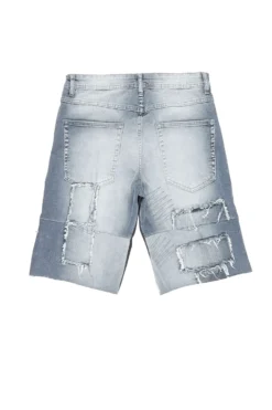 Joss Grey Patchwork Denim Short -The Fresh Brand Shop Joss Grey Patchwork Denim Short3 scaled