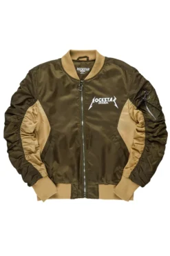 Kavita Olive/Khaki Bomber Jacket
