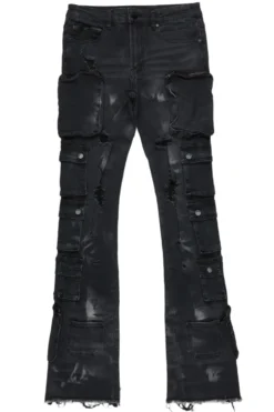 Konrad Grey Wash Cargo Stacked Flare Jean -The Fresh Brand Shop KonradGreyWashCargoStackedFlareJean1