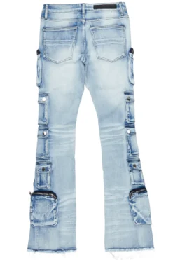 Konrad Light Blue Cargo Stacked Flare Jean -The Fresh Brand Shop KonradLightBlueCargoStackedFlareJean3