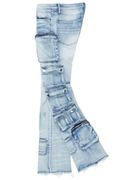 Konrad Light Blue Cargo Stacked Flare Jean -The Fresh Brand Shop KonradLightBlueCargoStackedFlareJean4