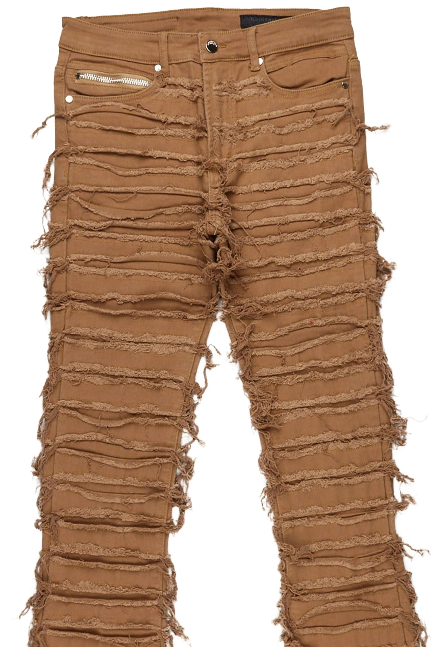 Kunno Beige Stacked Flare Jean 3 Kunno Beige Stacked Flare Jean - Image 3