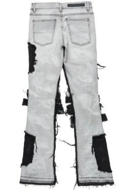 Kurt Grey/Black Patchwork Stacked Flare Jean -The Fresh Brand Shop KurtGrey BlackPatchworkStackedFlareJean3