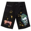 LANDO PRINTED SHORT- BLACK