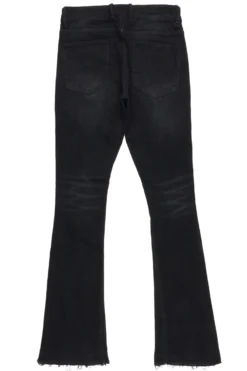 Mylo Jet Black Stacked Flare Jean 8 Mylo Jet Black Stacked Flare Jean -The Fresh Brand Shop Mylo Jet Black Stacked Flare Jean3 scaled