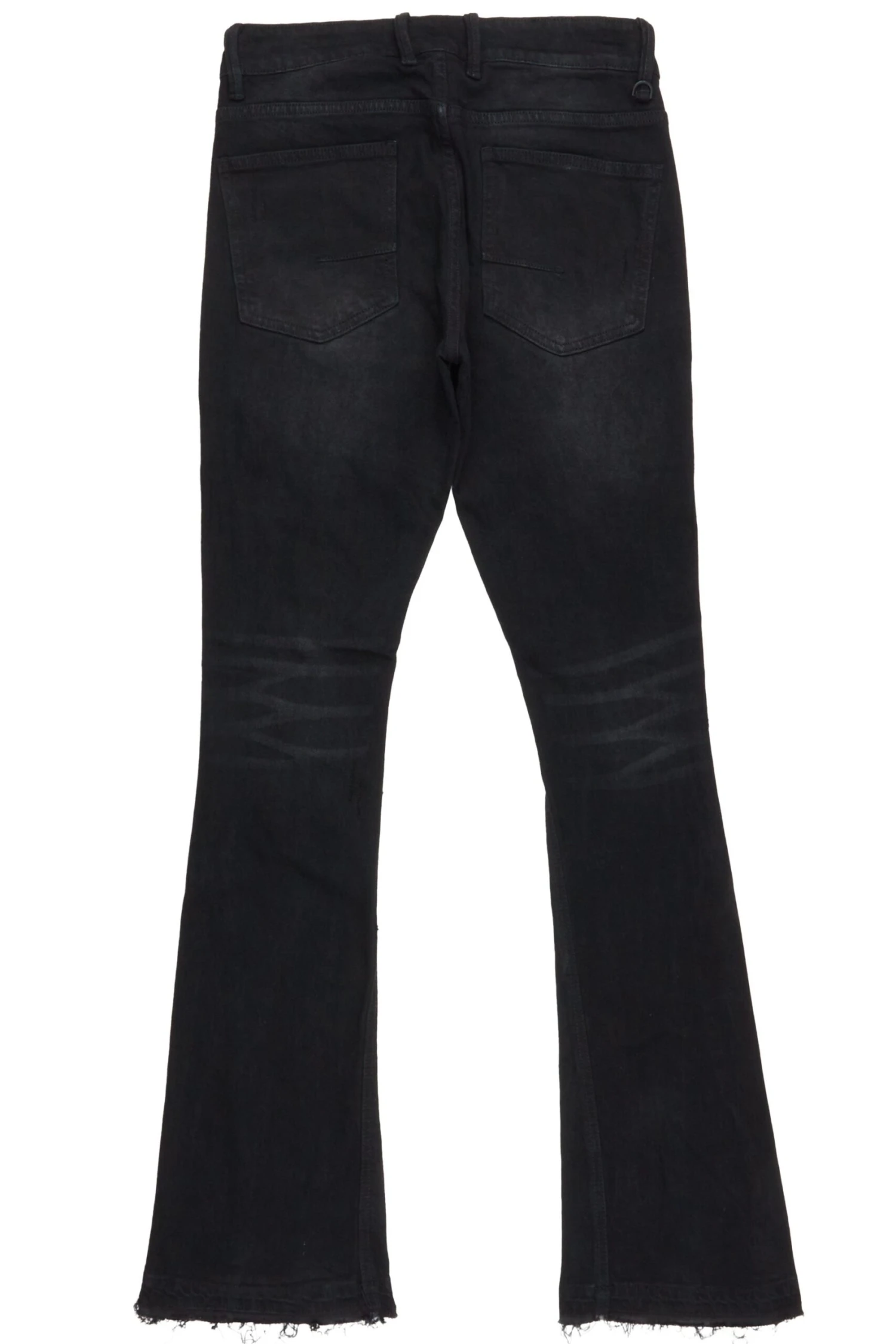 Mylo Jet Black Stacked Flare Jean 4 Mylo Jet Black Stacked Flare Jean - Image 4