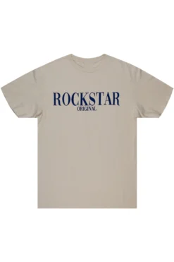 OCTAVIO PRINTED T-SHIRT-BEIGE/NAVY