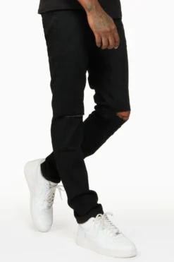 The Fresh Brand Shop 12 Oscar Black Knee Slit 5 Pocket Jean Straight Fit