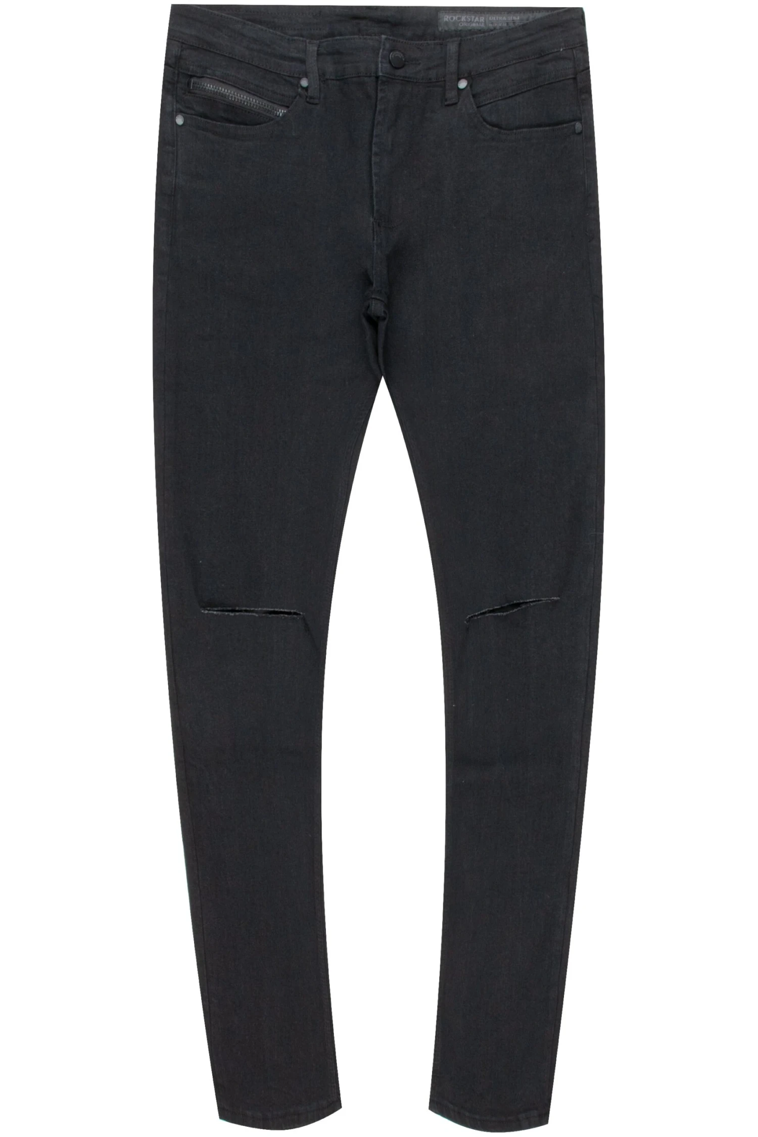 Oscar Black Knee Slit 5 Pocket Jean Straight Fit 3 Oscar Black Knee Slit 5 Pocket Jean Straight Fit - Image 3