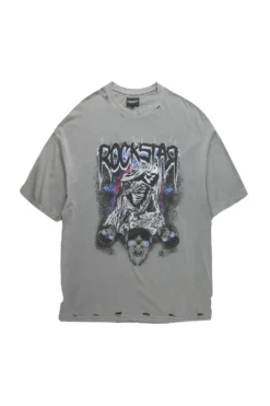 Rayne Vintage Black Oversized Graphic T-Shirt