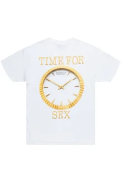 Realex White Graphic T-Shirt