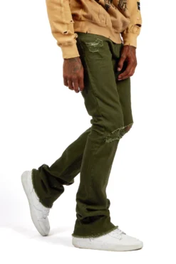 Rebel Olive Stacked Flare Jean -The Fresh Brand Shop Rebel5 Olive Flare Jean MODEL scaled