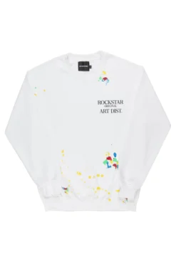 Rockstar Art Dist. White Crewneck