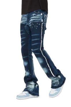 Carson Dark Blue Stacked Flare Jean 17 Carson Dark Blue Stacked Flare Jean -The Fresh Brand Shop Rockstar Original Carson Blue Stacked Flare Jean AMAZON scaled