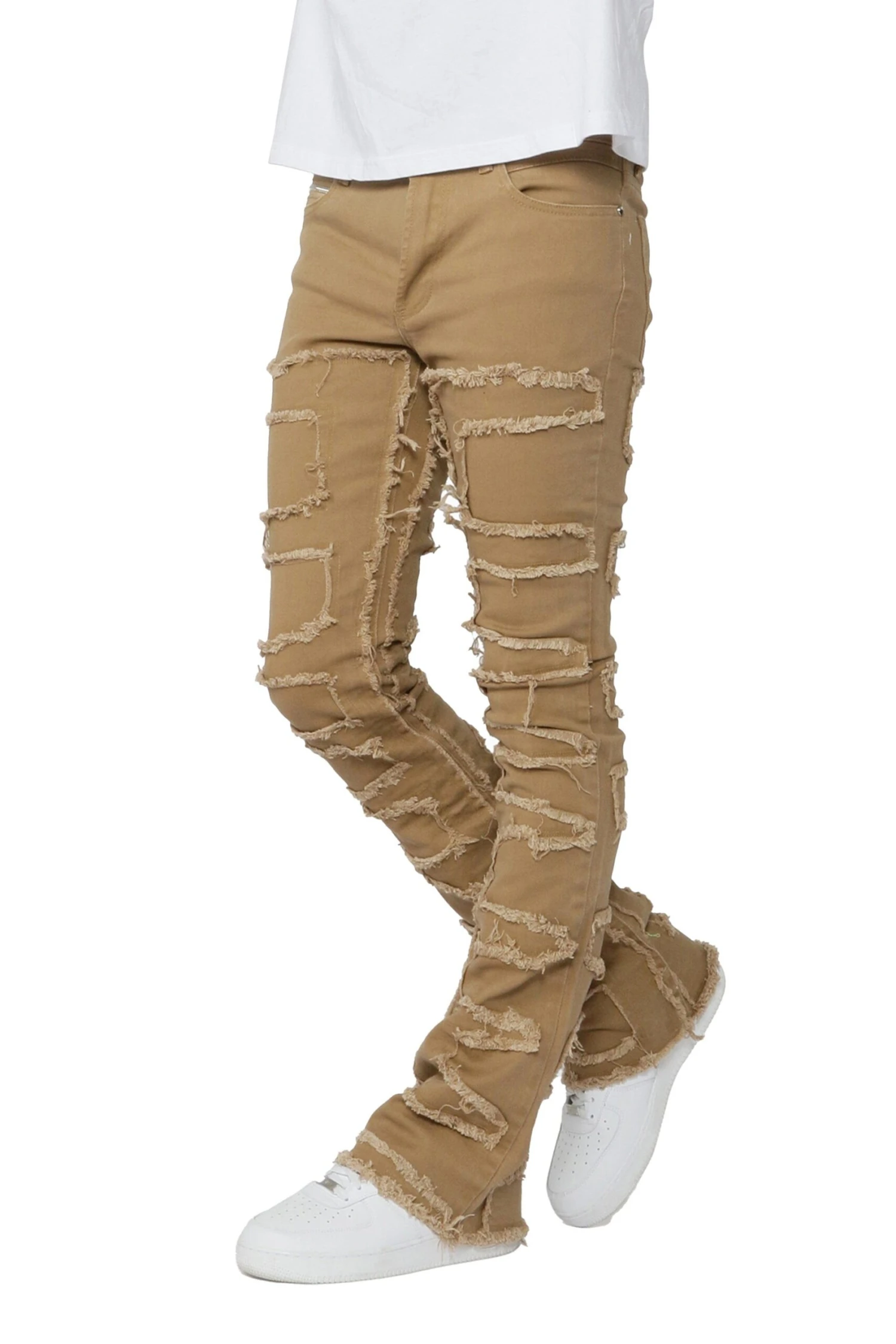 Gavin Beige Stacked Flare Jean 13 Gavin Beige Stacked Flare Jean - Image 13