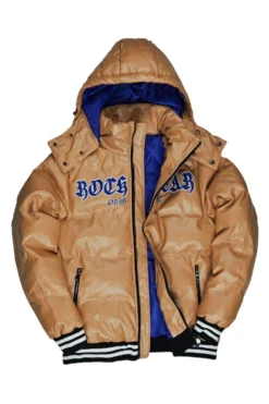 SIR LEATHERETTE PUFFER JACKET-BEIGE -The Fresh Brand Shop Rockstar Original SIR LEATHERETTE PUFFER JACKET BEIGE AMAZON scaled