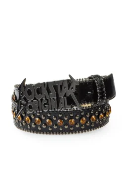 SILAS ROCKSTAR LOGO BELT- BLACK/ORANGE