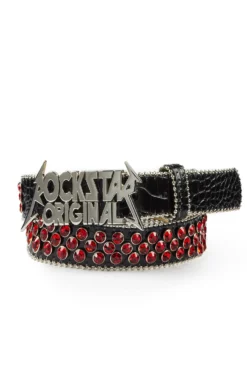 SILAS ROCKSTAR LOGO BELT- BLACK/RED