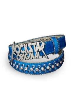 SILAS ROCKSTAR LOGO BELT-BLUE