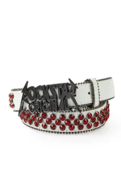 SILAS ROCKSTAR LOGO BELT- WHITE/RED