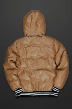 SIR LEATHERETTE PUFFER JACKET-BEIGE -The Fresh Brand Shop SIR4 LEATHERETTE PUFFER JACKET BEIGE scaled