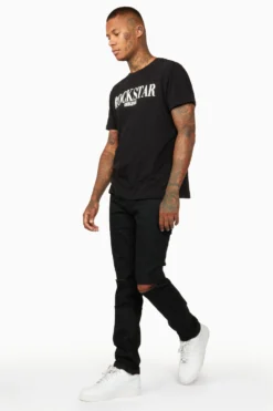 Oscar Black Knee Slit 5 Pocket Jean Straight Fit 25 Oscar Black Knee Slit 5 Pocket Jean Straight Fit -The Fresh Brand Shop SOLEILJEANfull scaled