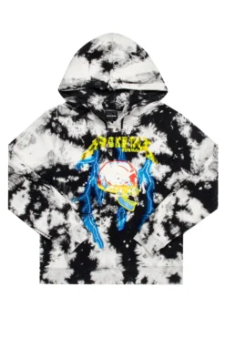 SAGE PRINTED HOODIE-BLACK