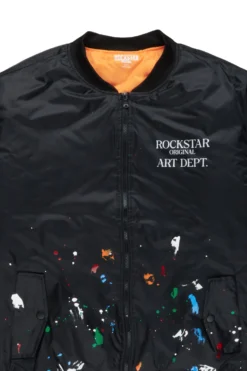 Scott Black Bomber Jacket -The Fresh Brand Shop Scott Black Bomber Jacket3 scaled