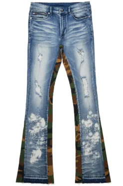 Strass Blue Stacked Flare Jean -The Fresh Brand Shop Strass Blue Stacked Flare Jean1 scaled
