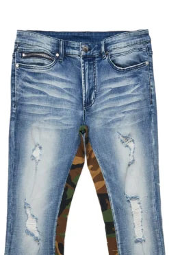 Strass Blue Stacked Flare Jean -The Fresh Brand Shop Strass Blue Stacked Flare Jean3 scaled