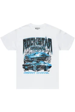 Sydesho White Graphic T-Shirt