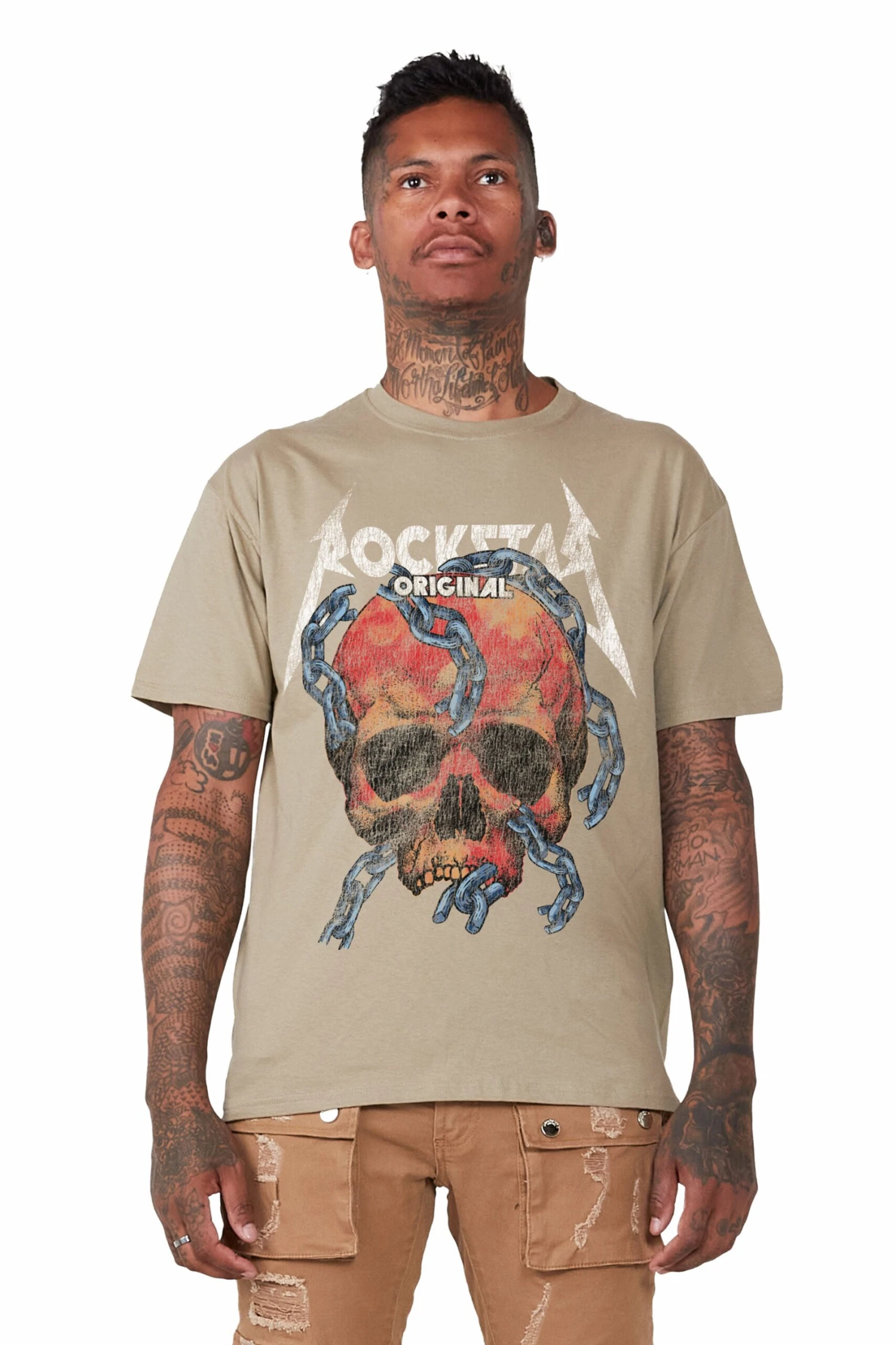 Clester Beige Graphic T-Shirt 2 Clester Beige Graphic T-Shirt - Image 2