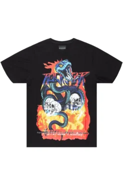 VIPER PRINTED T-SHIRT- BLACK