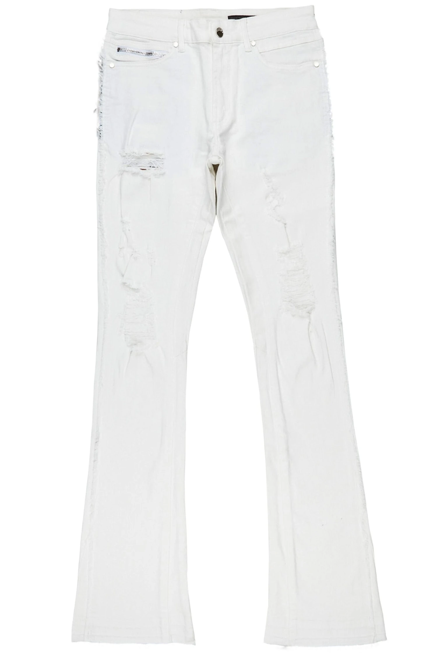 Vanni White Stacked Flare Jean 3 Vanni White Stacked Flare Jean - Image 3