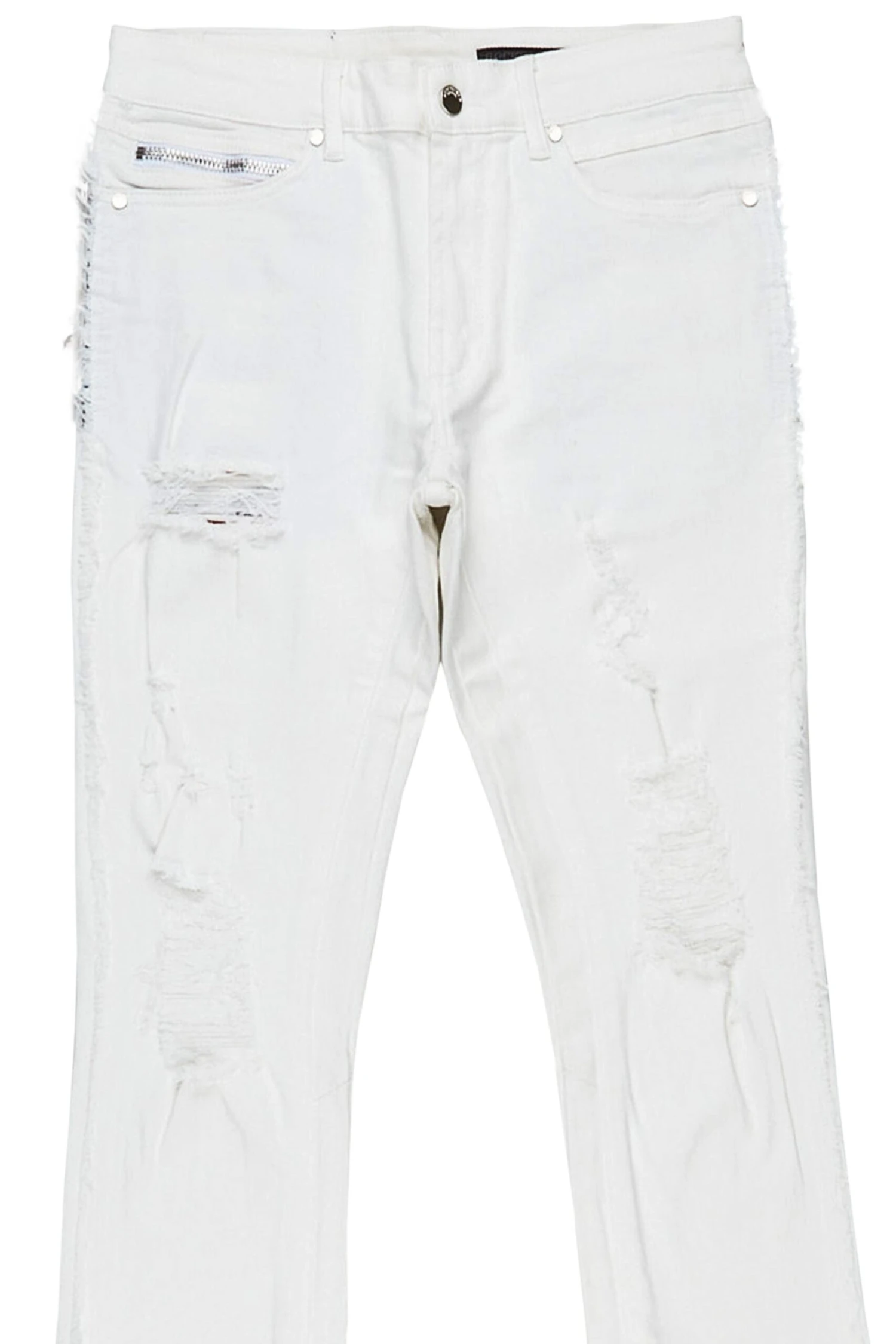 Vanni White Stacked Flare Jean 4 Vanni White Stacked Flare Jean - Image 4