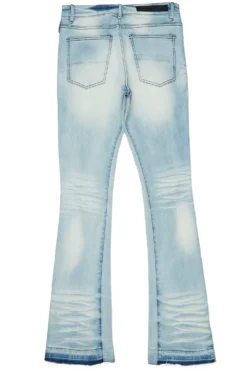 Zene Light Blue Stacked Flare Jean -The Fresh Brand Shop ZeneLightBlueStackedFlareJean3